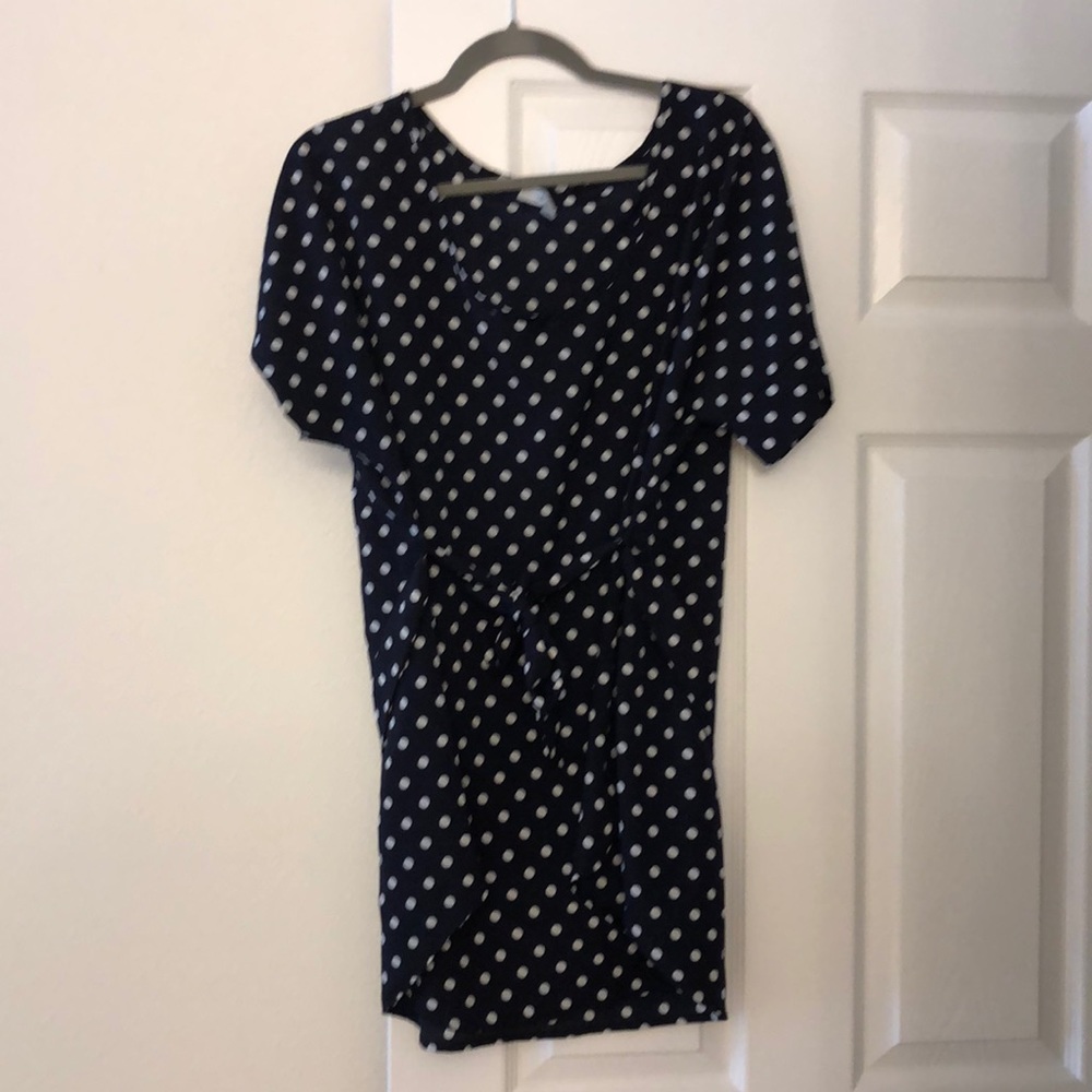 Medium Format Memory Tunic in Navy Dots